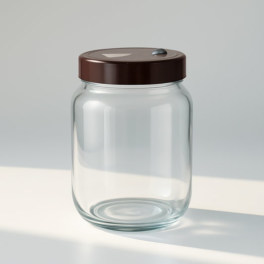 Empty Glass Jar (With Injection Port)